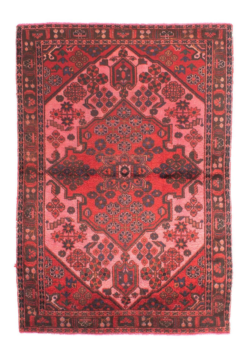Hamadan Teppich 112x162cm - Perserteppich - hellrot