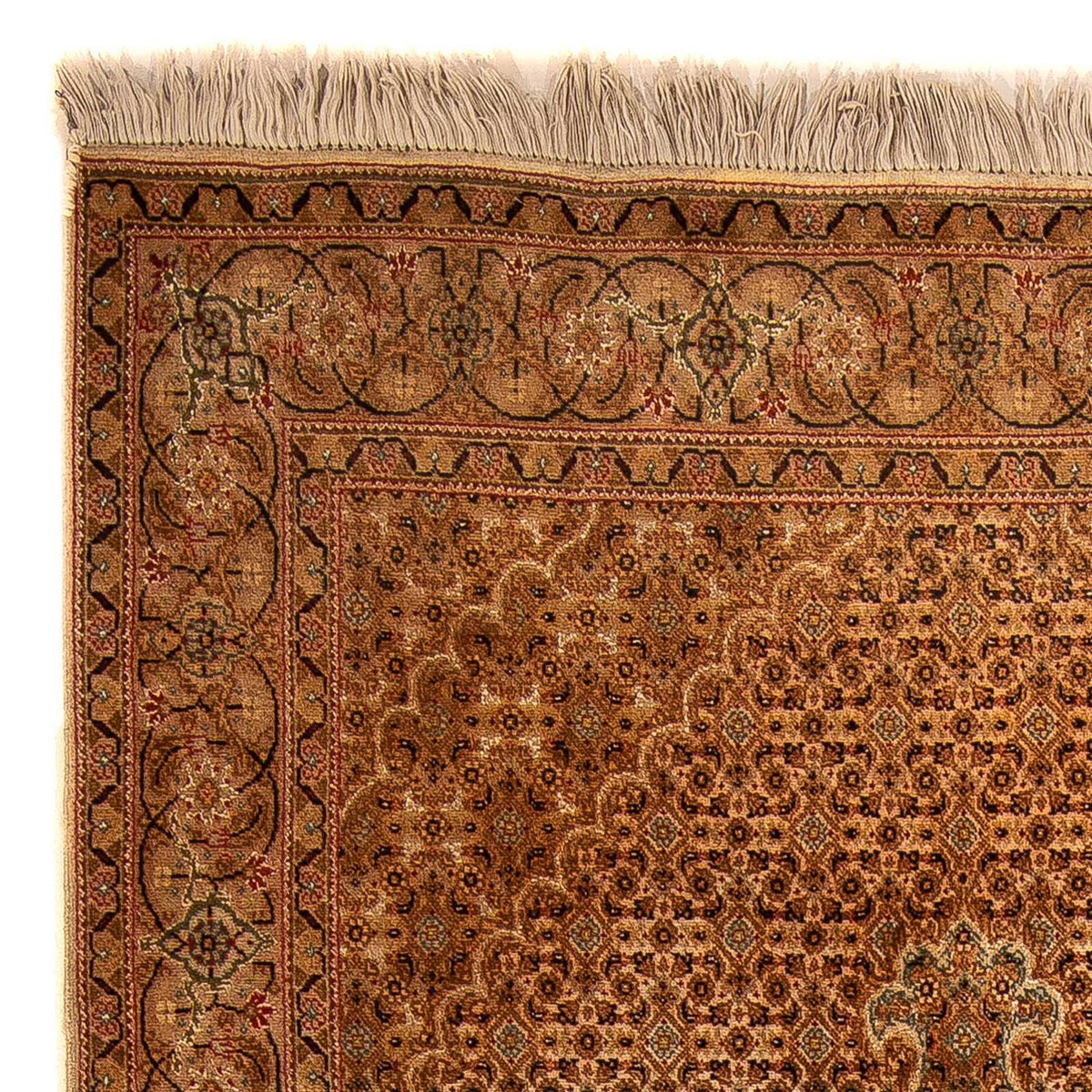 Täbriz - 50 Raj Teppich 102x158cm - Perserteppich - hellbraun