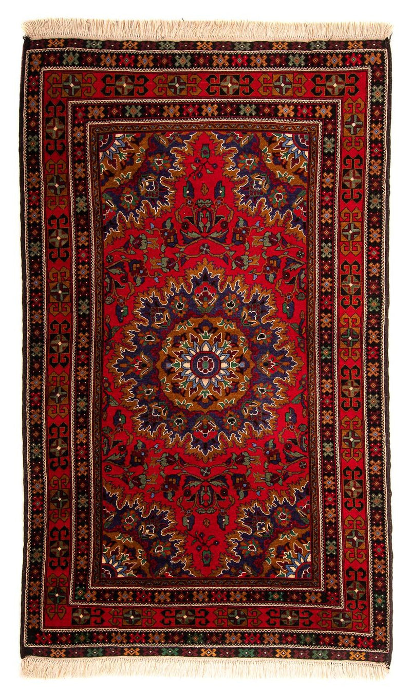 Afghan Teppich 114x205cm - Orientteppich - dunkelrot