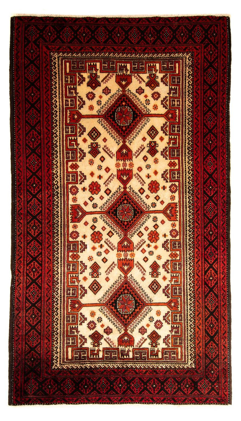 Belutsch Teppich 107x183cm - Orientteppich - dunkelrot