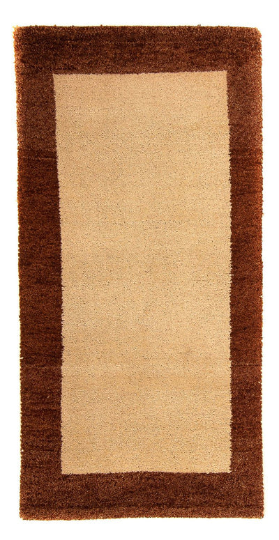 Gabbeh Teppich Indus 69x142cm - Wollteppich - beige