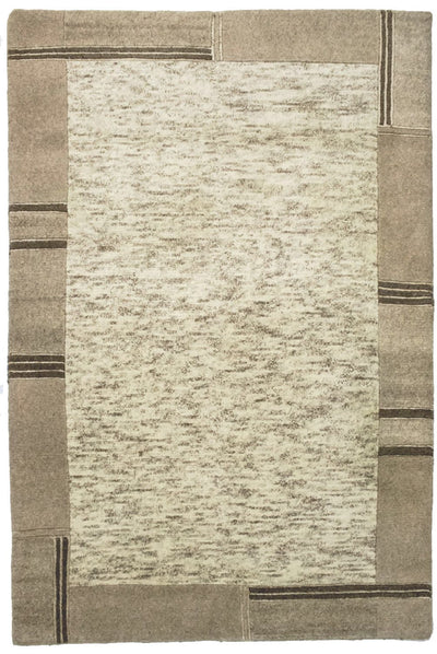 Nepal Teppich 127x176cm - Wollteppich - beige