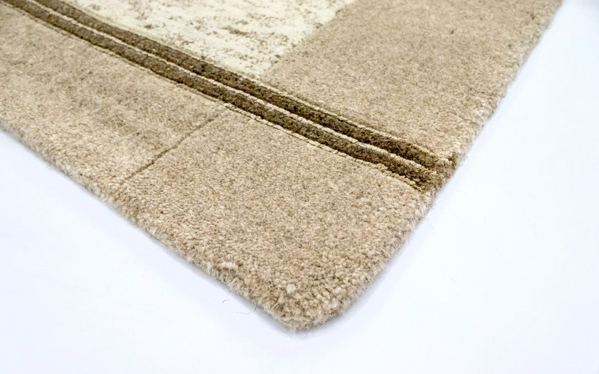 Nepal Teppich 127x176cm - Wollteppich - beige