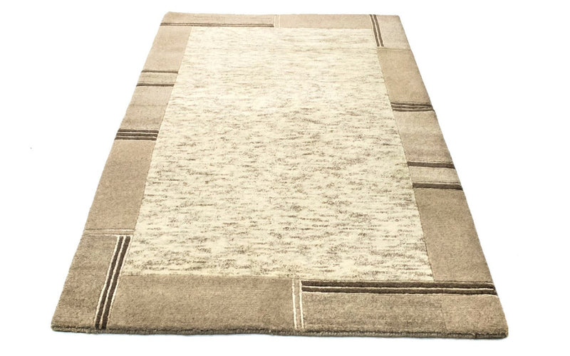 Nepal Teppich 127x176cm - Wollteppich - beige
