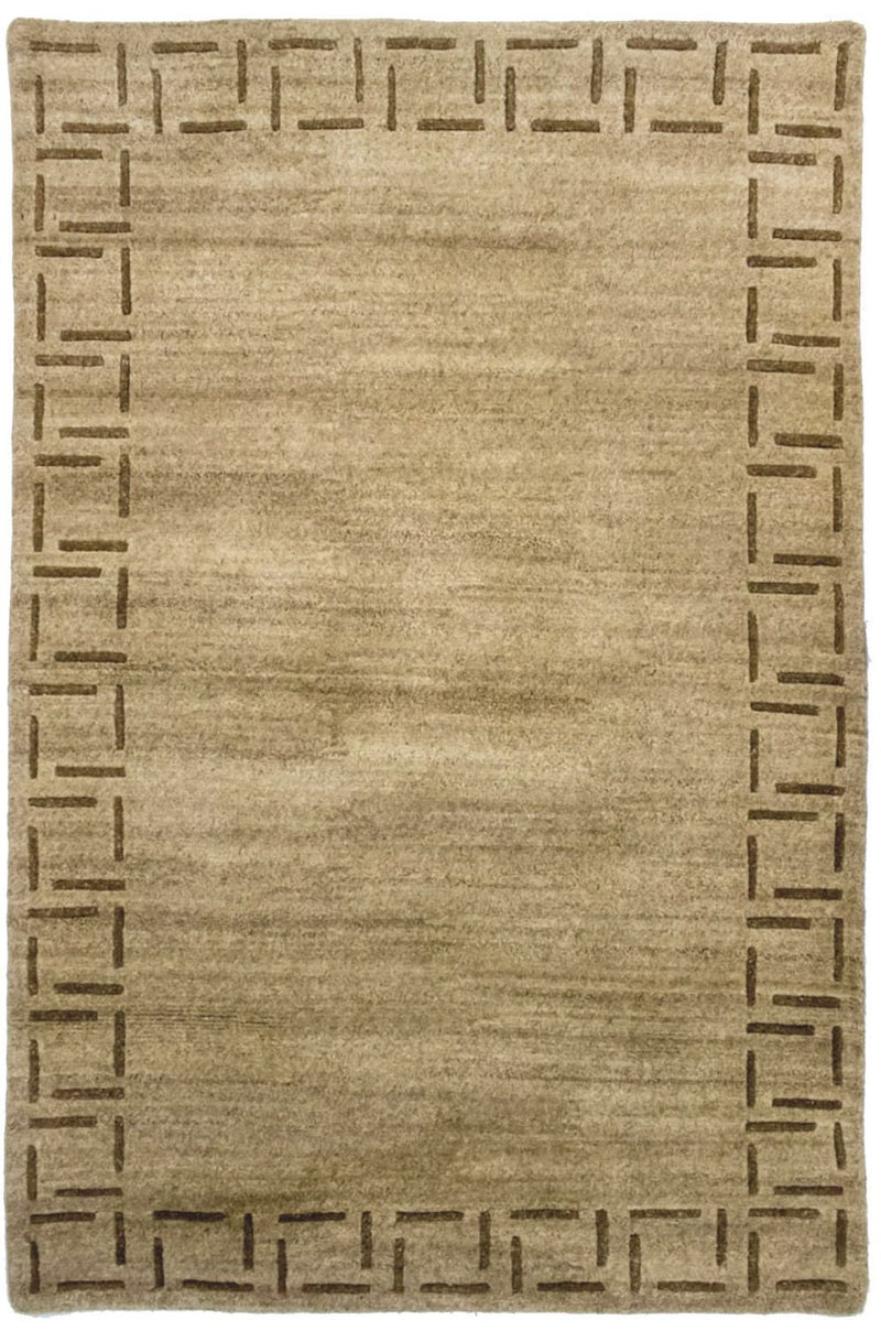 Nepal Teppich 124x187cm - Wollteppich - beige