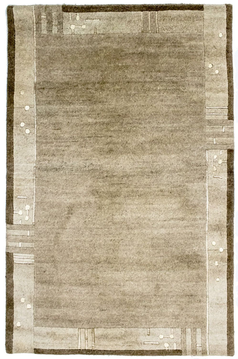Nepal Teppich 120x187cm - Wollteppich - natur