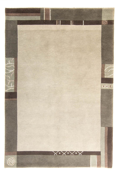 Nepal Teppich 143x201cm - Wollteppich - grau