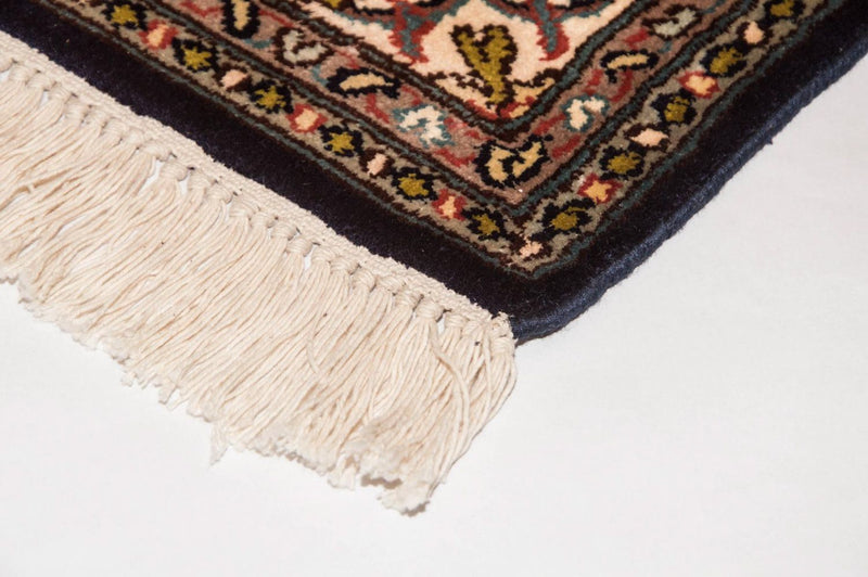Kaschmir Seide Teppich 93x150cm - Orientteppich - dunkelblau