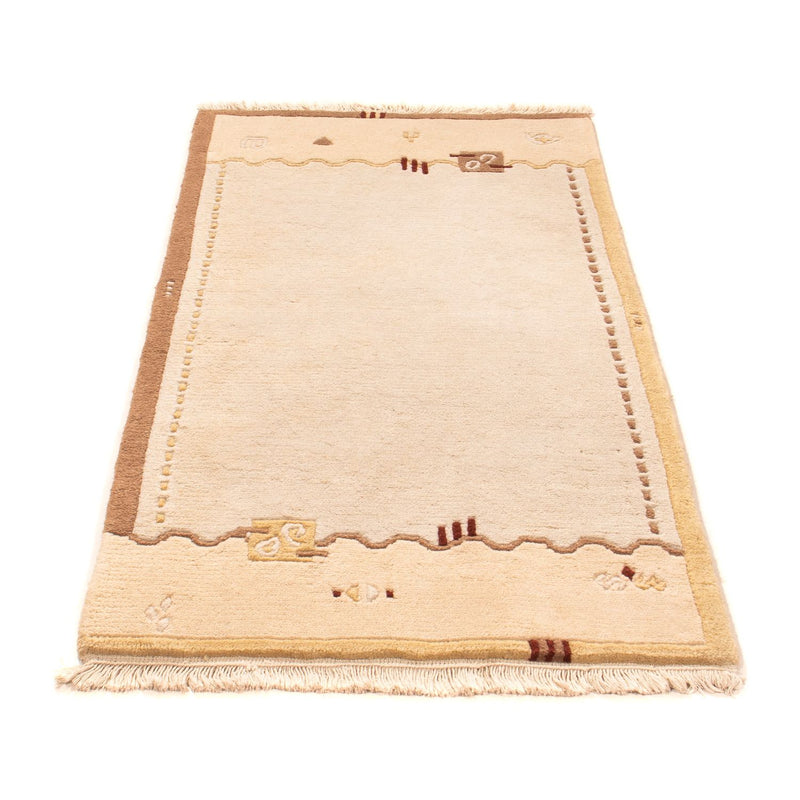 Nepal Teppich 70x140cm - Wollteppich - beige