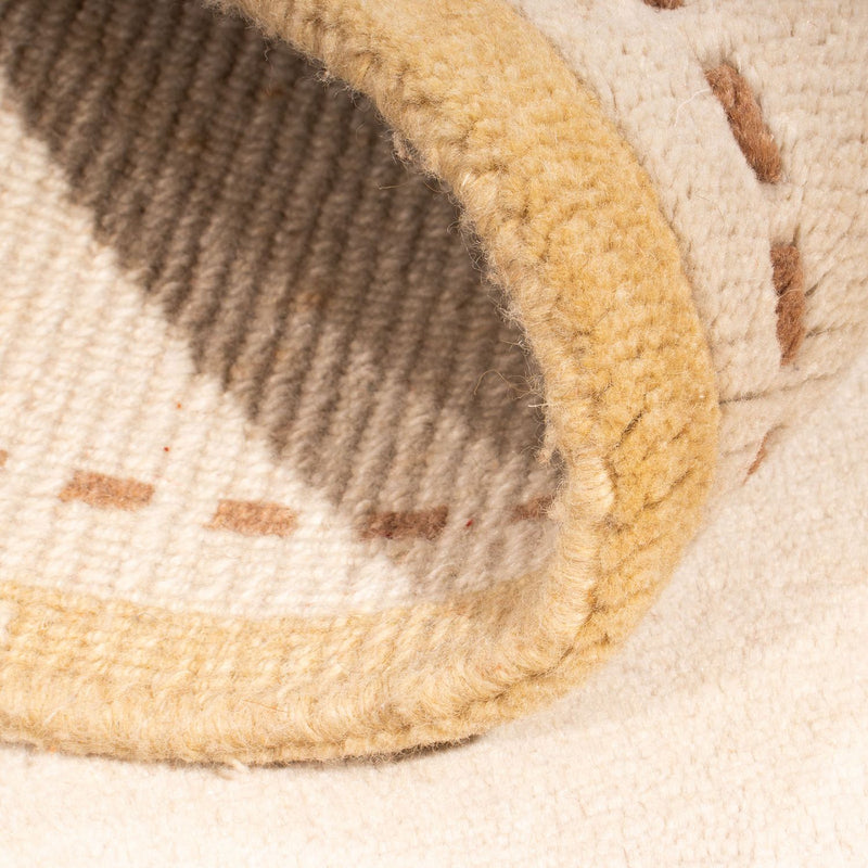 Nepal Teppich 70x140cm - Wollteppich - beige