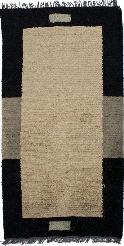 Nepal Teppich 70x140cm - Wollteppich - beige
