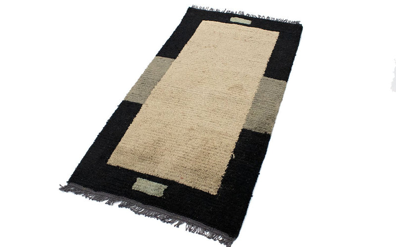 Nepal Teppich 70x140cm - Wollteppich - beige