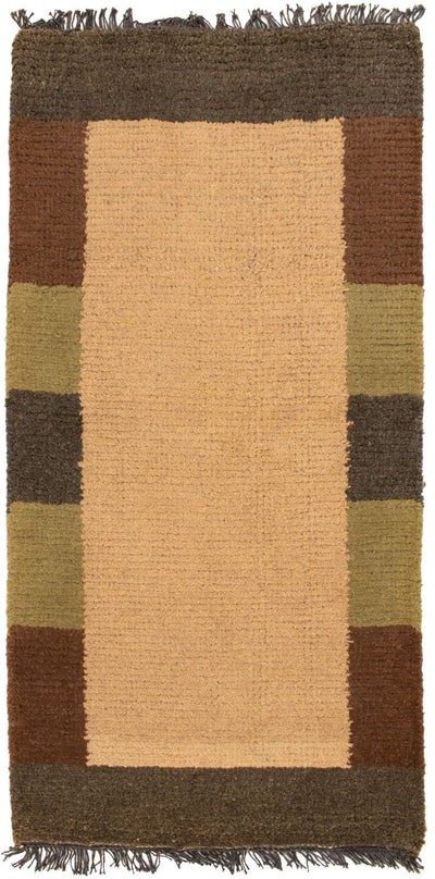 Nepal Teppich 70x140cm - Wollteppich - beige