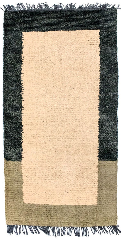 Nepal Teppich 70x140cm - Wollteppich - beige