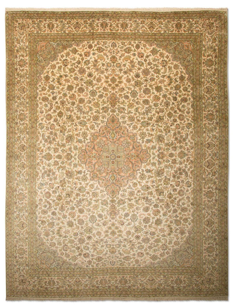 Kaschmir Seide Teppich 243x335cm - Orientteppich - beige