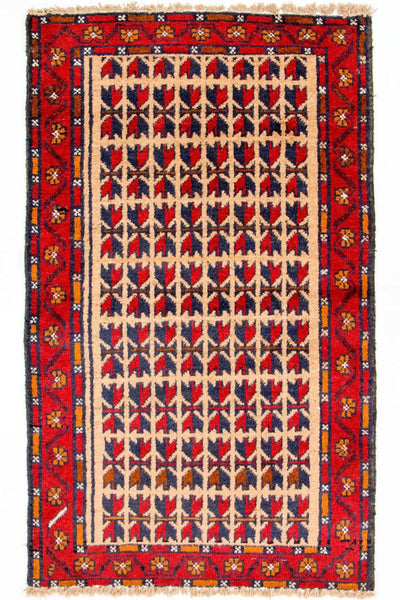 Belutsch Teppich 77x130cm - Orientteppich - rot
