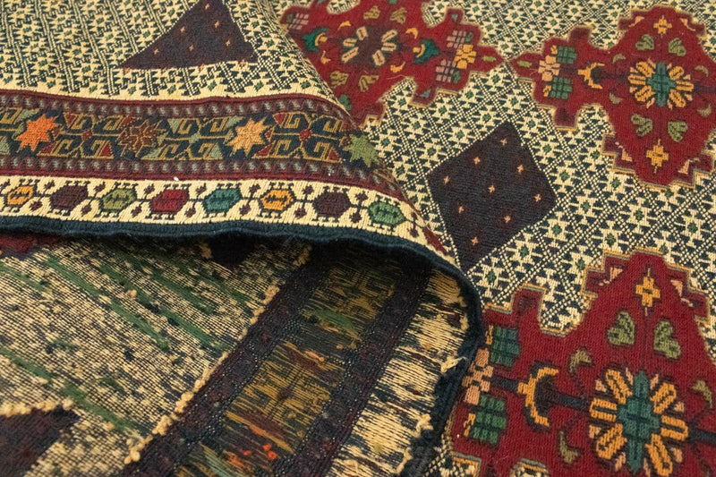 Kelim Afghan Teppich 90x187cm - mehrfarbig