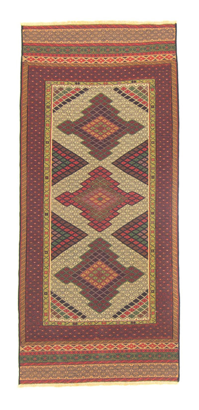 Kelim Afghan Teppich 88x191cm - braun