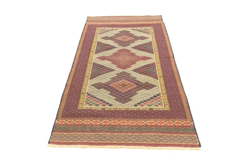 Kelim Afghan Teppich 88x191cm - braun