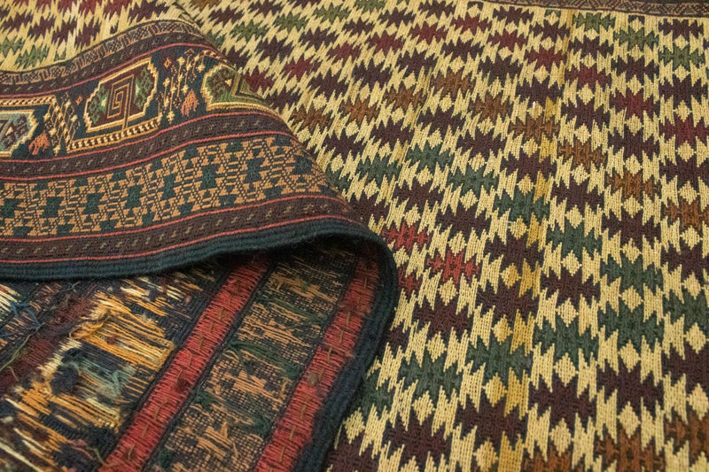Kelim Afghan Teppich 89x186cm - braun