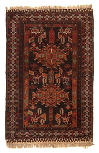 Afghan Teppich 127x189cm - Orientteppich - braun – product image