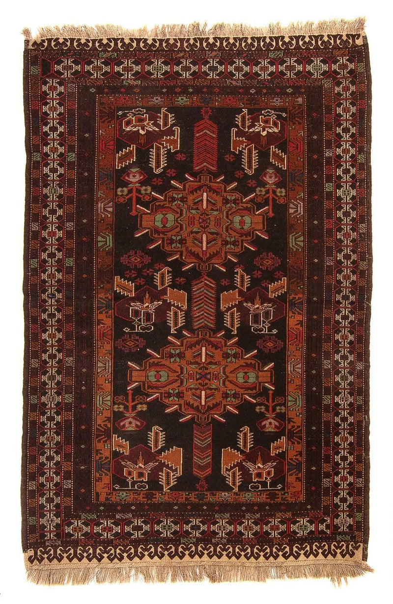 Afghan Teppich 127x189cm - Orientteppich - braun