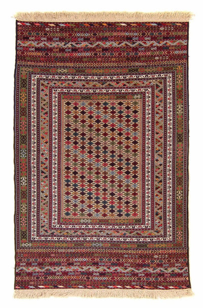 Kelim Afghan Teppich 120x185cm - mehrfarbig