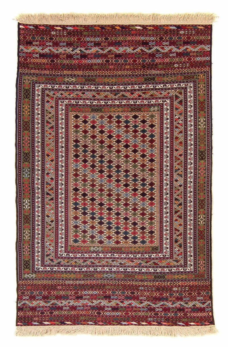 Kelim Afghan Teppich 120x185cm - mehrfarbig
