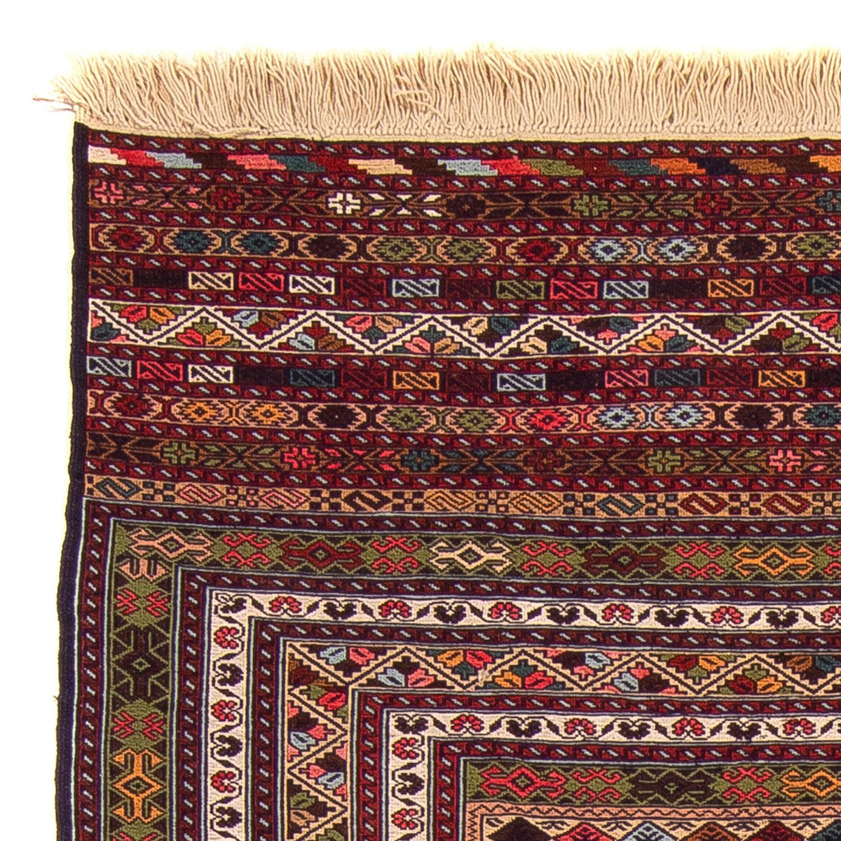Kelim Afghan Teppich 120x185cm - mehrfarbig