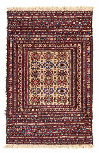 Kelim Afghan Teppich 122x192cm - mehrfarbig