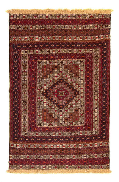 Kelim Afghan Teppich 115x183cm - mehrfarbig