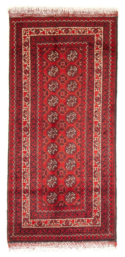 Afghan Teppich 69x100cm - Orientteppich - dunkelrot