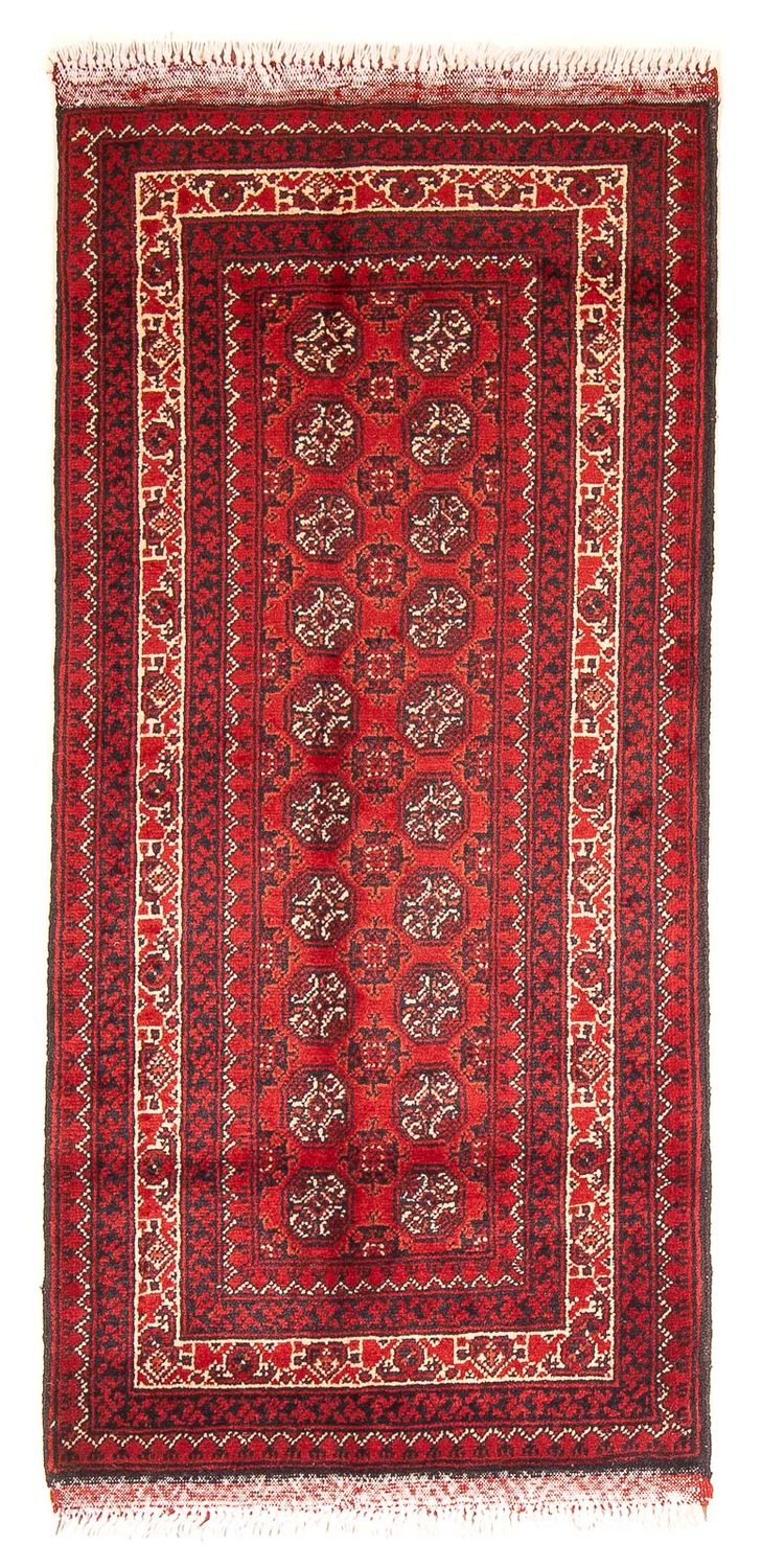 Afghan Teppich 69x100cm - Orientteppich - dunkelrot