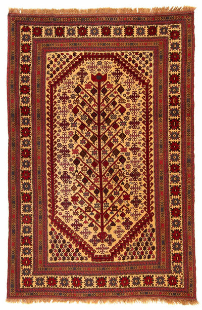 Kelim Afghan Teppich 195x268cm - braun
