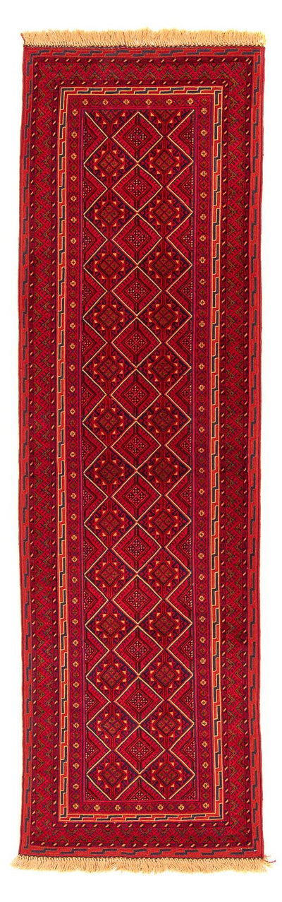 Kelim Afghan Teppich 69x280cm - dunkelrot