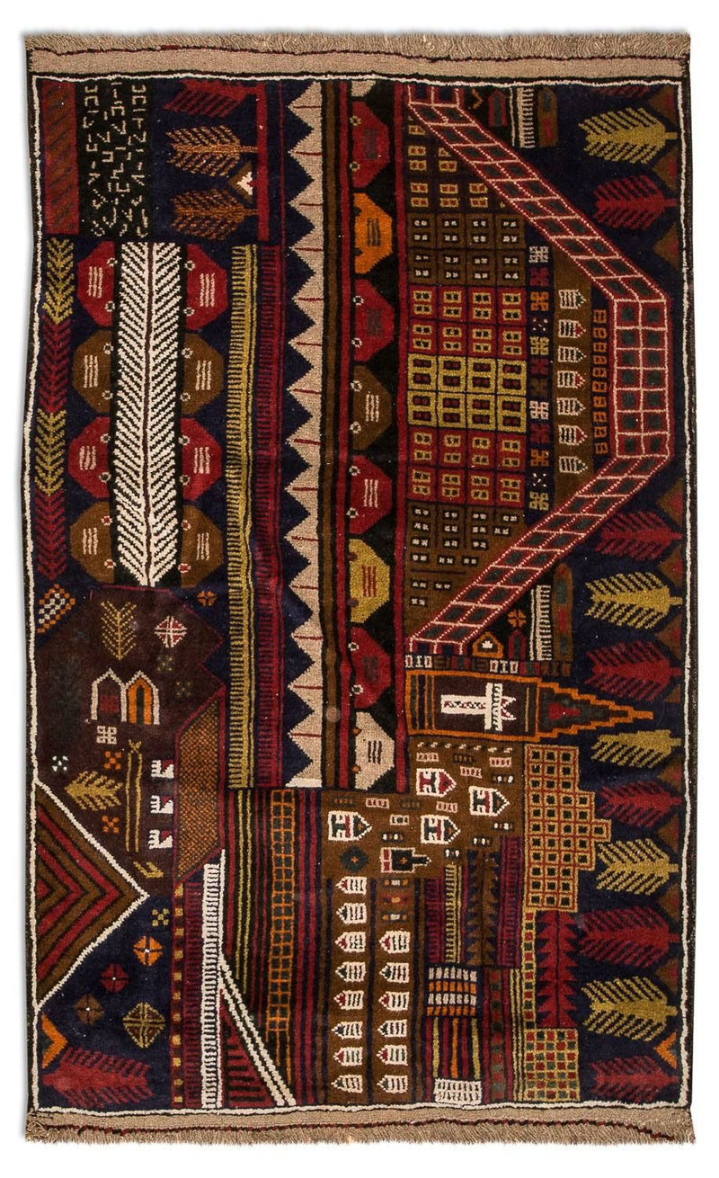Belutsch Teppich 85x140cm - Orientteppich - mehrfarbig
