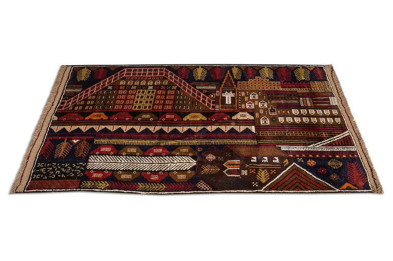 Belutsch Teppich 85x140cm - Orientteppich - mehrfarbig