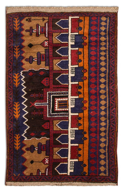Belutsch Teppich 83x130cm - Orientteppich - mehrfarbig