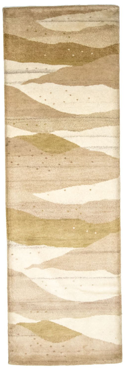 Gabbeh Teppich Indus 80x240cm - Wollteppich - beige