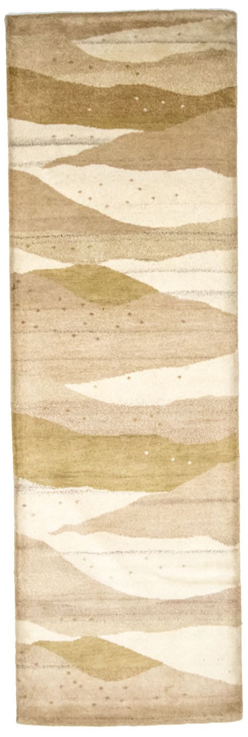 Gabbeh Teppich Indus 80x240cm - Wollteppich - beige