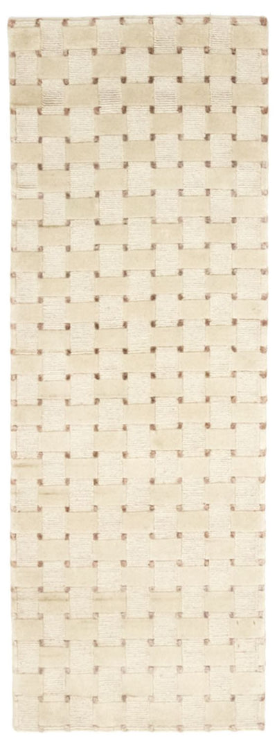 Nepal Teppich 70x200cm - Wollteppich - beige
