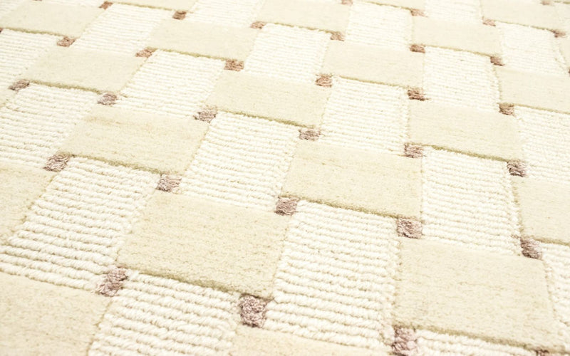 Nepal Teppich 70x200cm - Wollteppich - beige