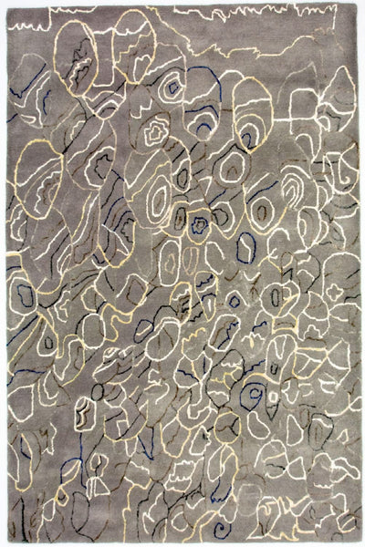 Designer Teppich 155x243cm - silber