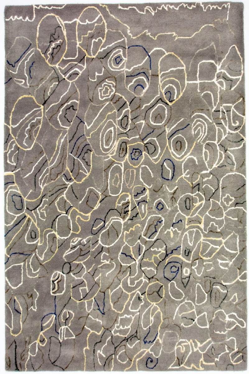 Designer Teppich 155x243cm - silber