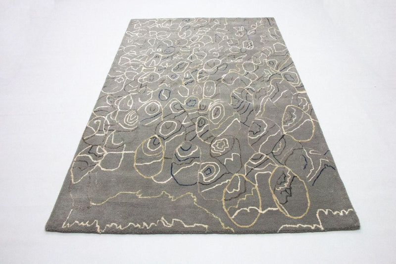 Designer Teppich 155x243cm - silber
