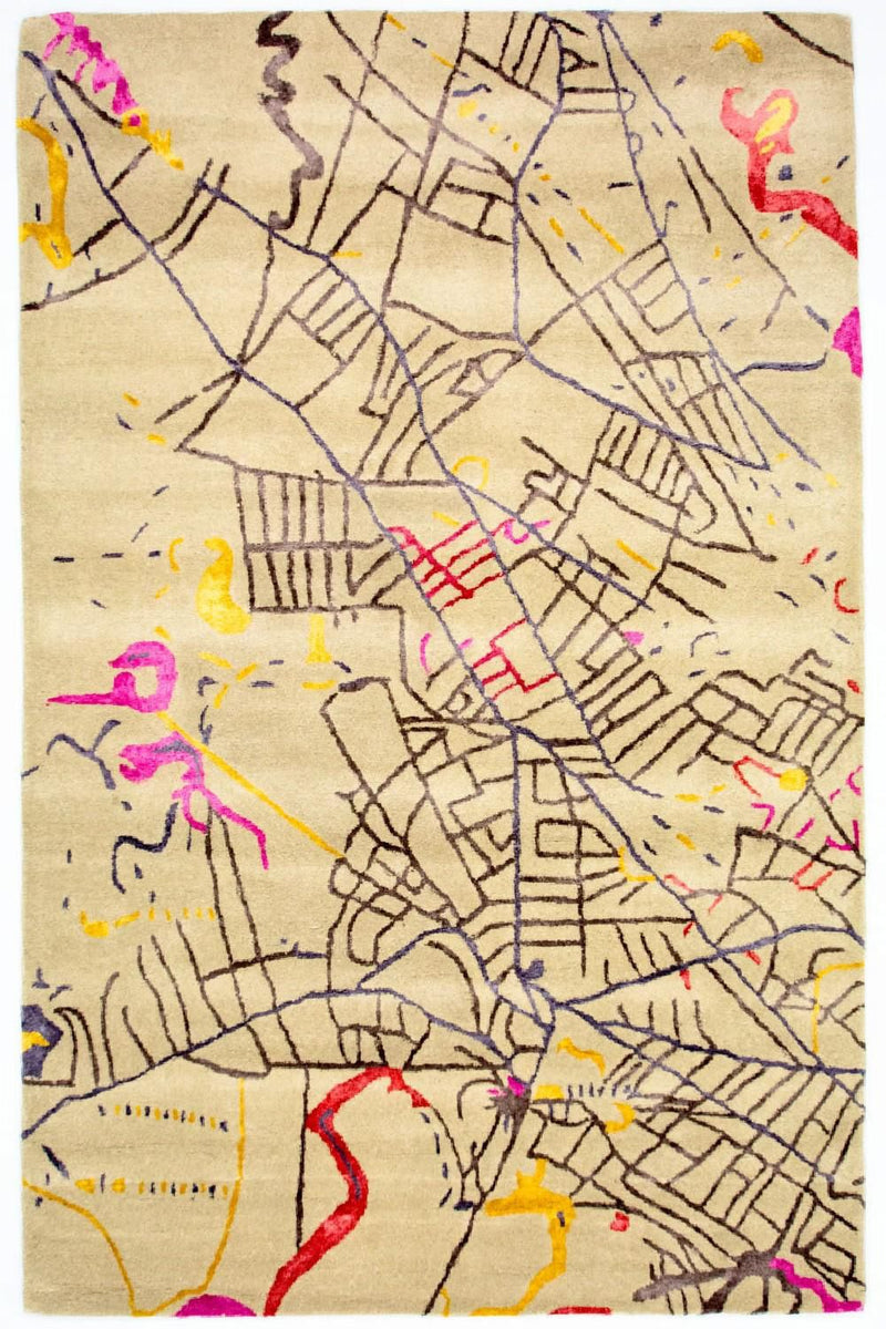 Designer Teppich 152x241cm - mehrfarbig