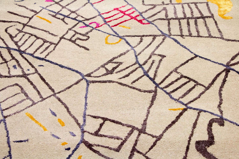 Designer Teppich 152x241cm - mehrfarbig