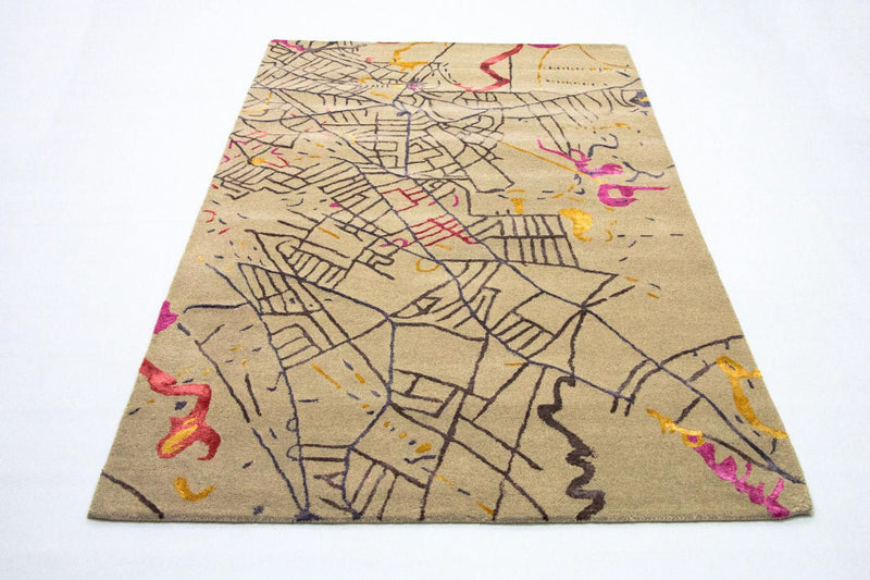 Designer Teppich 152x241cm - mehrfarbig