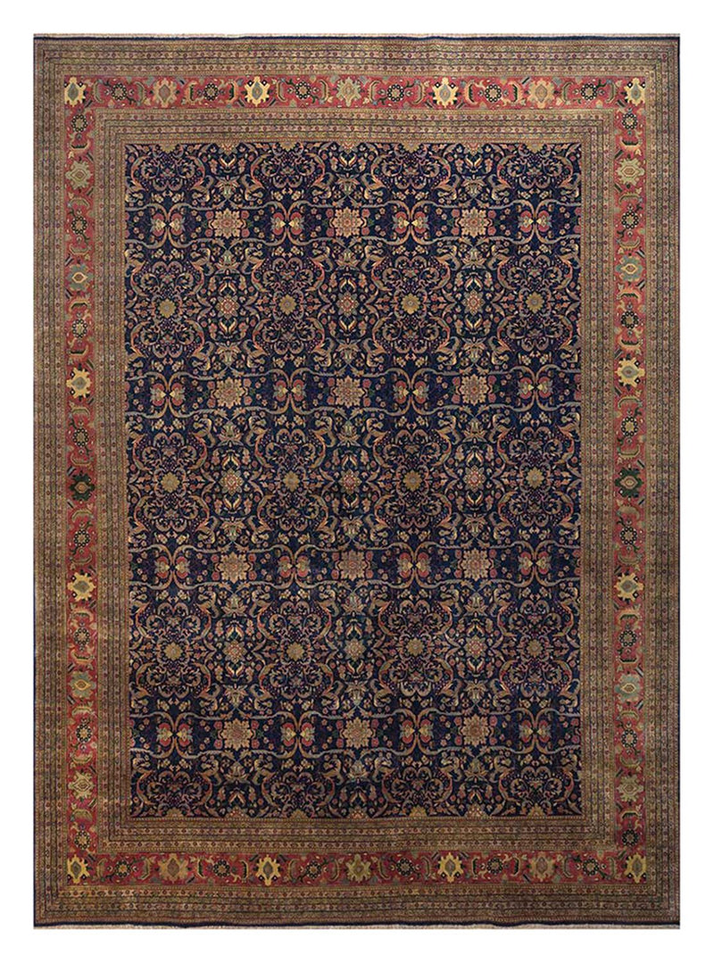 Wollteppich - 360 x 450 cm - blau