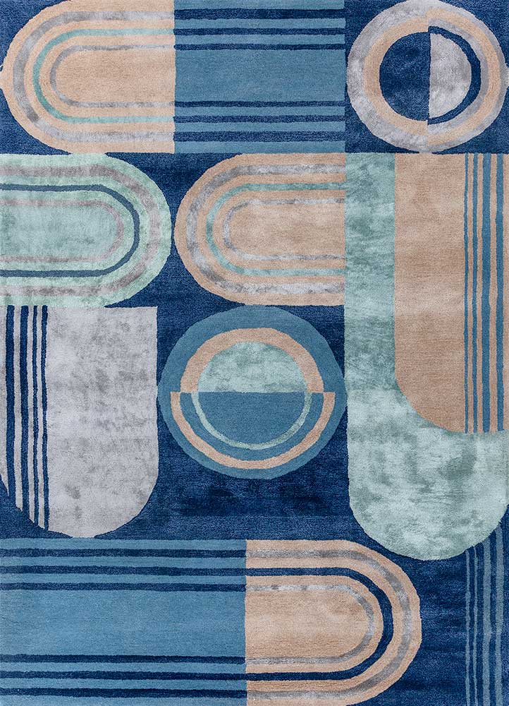 Wollteppich - 180 x 270 cm - blau